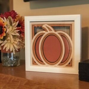 layered pumpkin shadow box