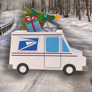 110. Christmas Mail Truck Box Card