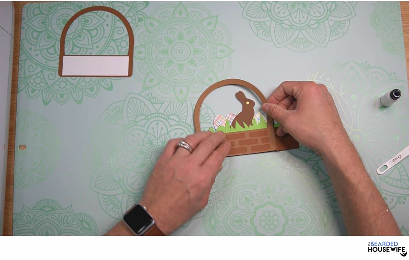 place the front basket onto the box