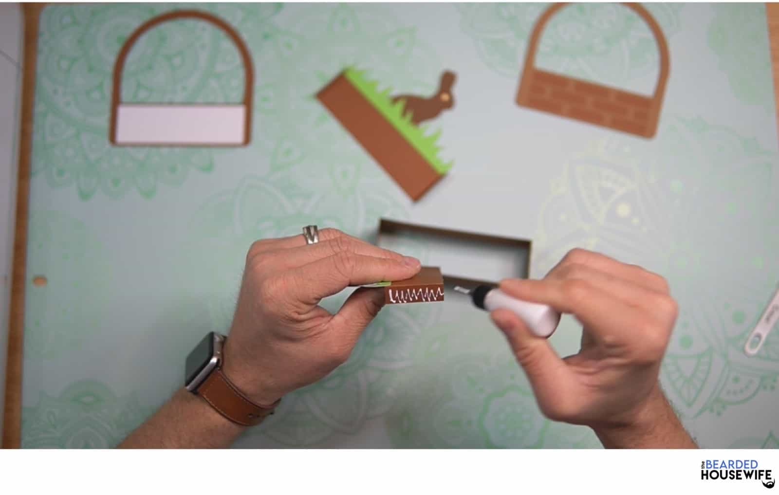 add glue to the outside of the tabs