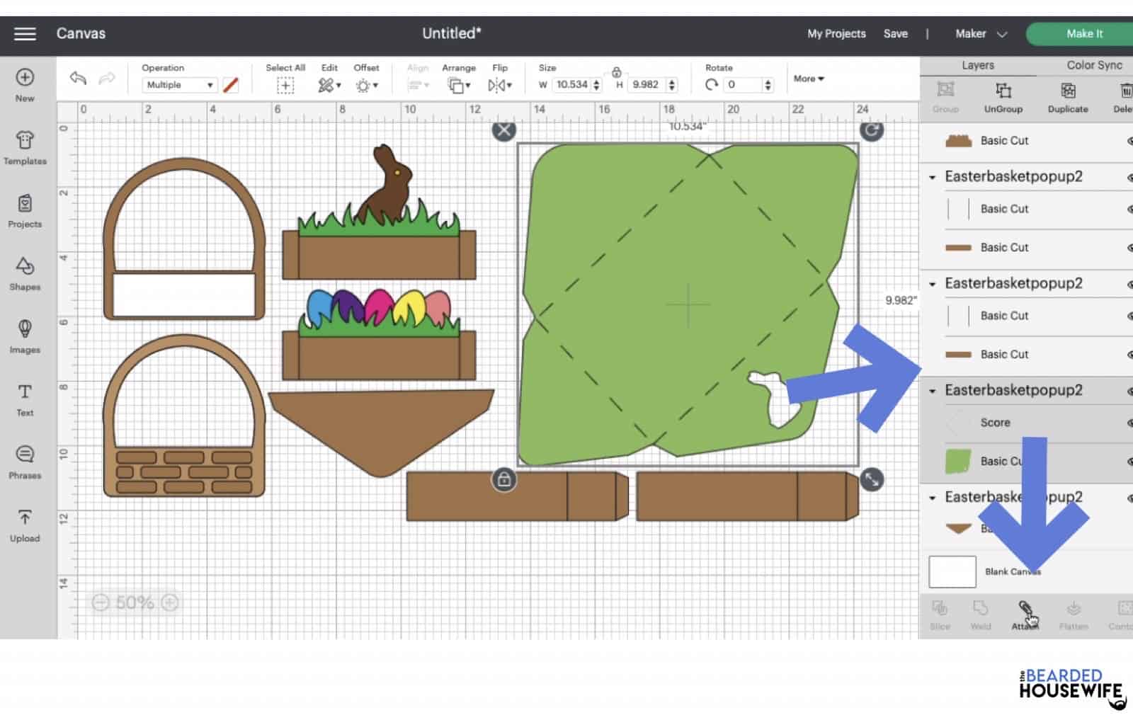 highlight the group and attach
