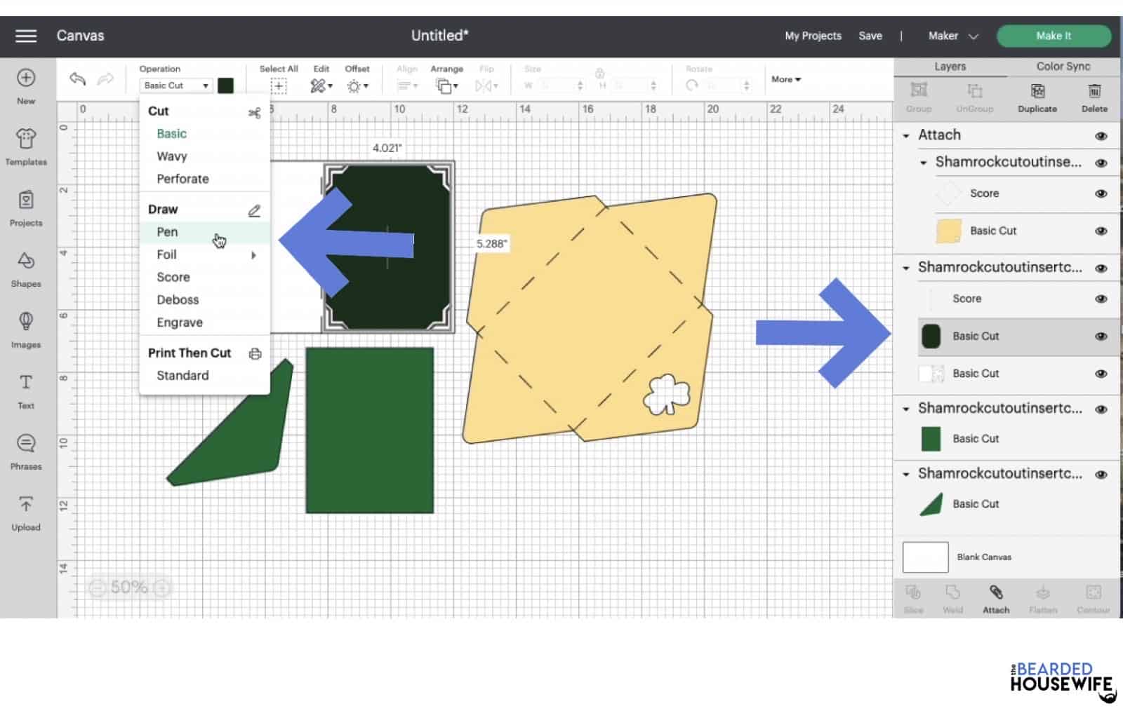 highlight the green rectangle layer and convert it to pen