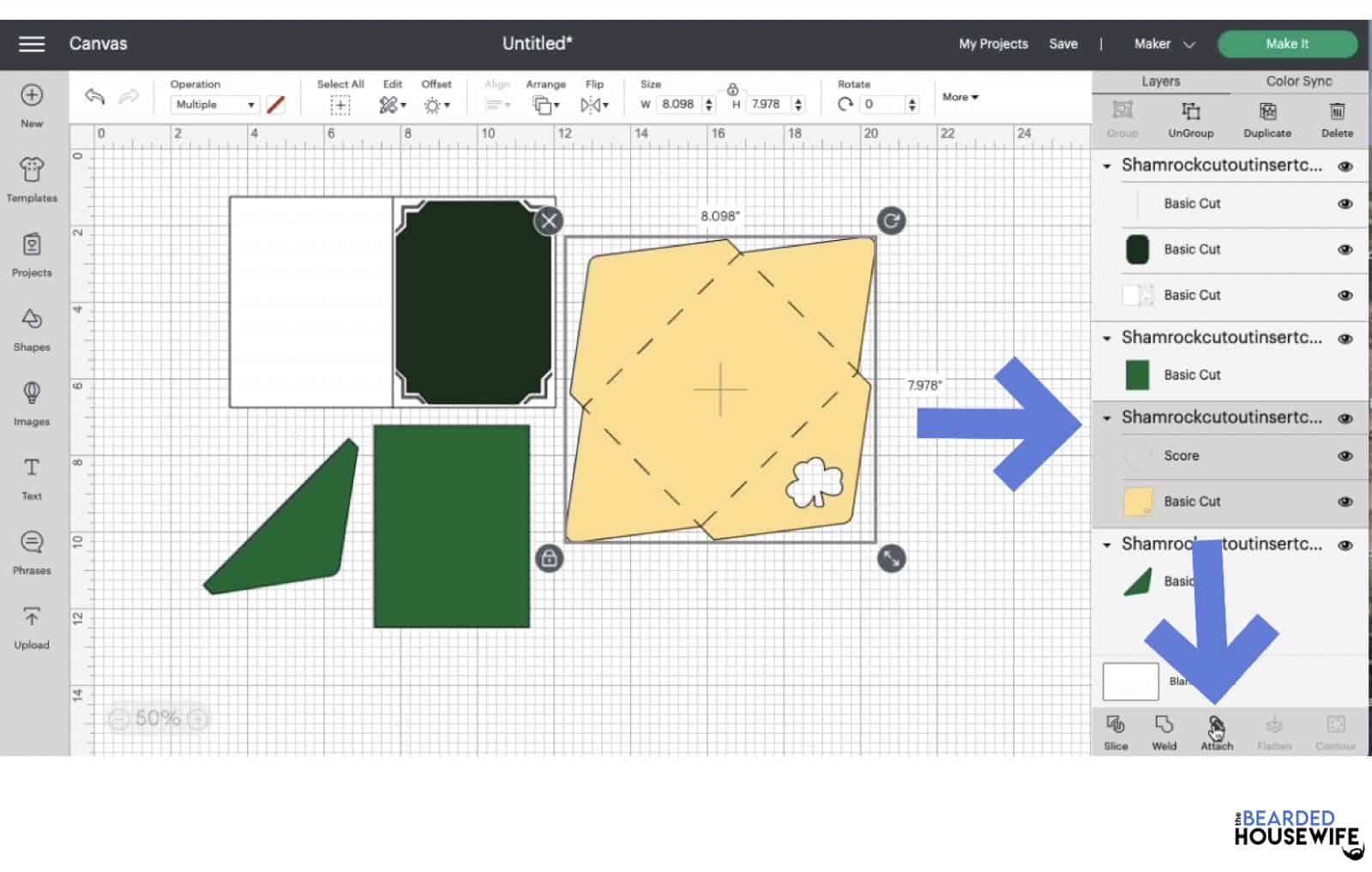 highlight the group and attach