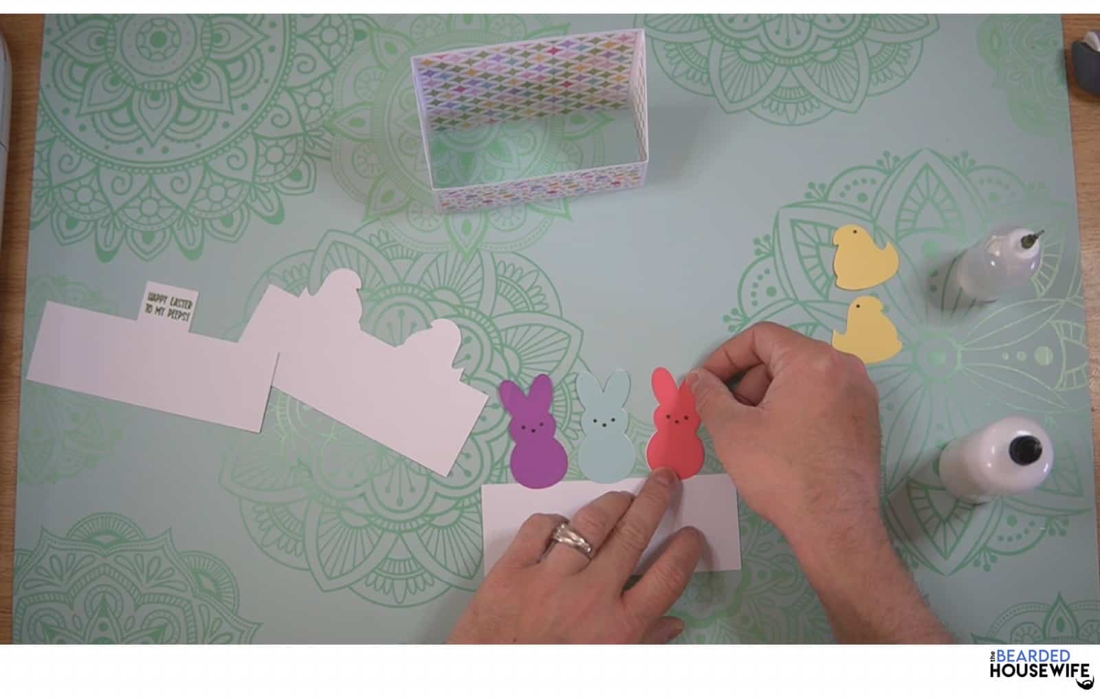 attach the embellishments to the inside pieces