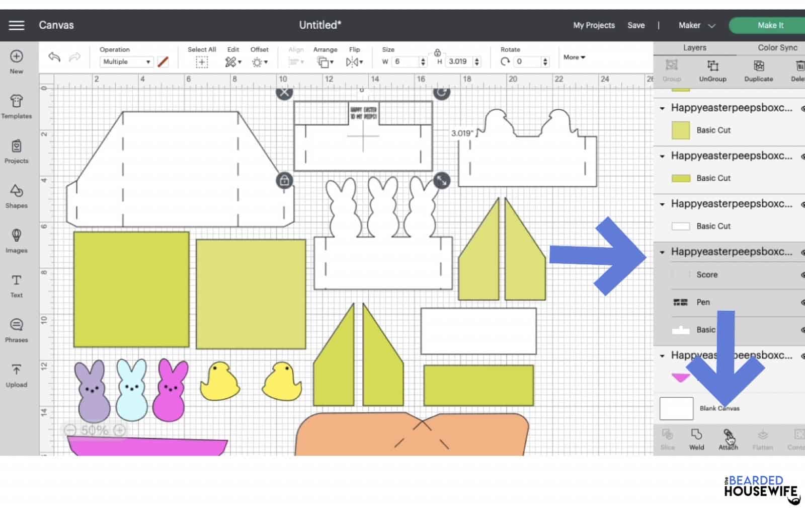 highlight the group and attach