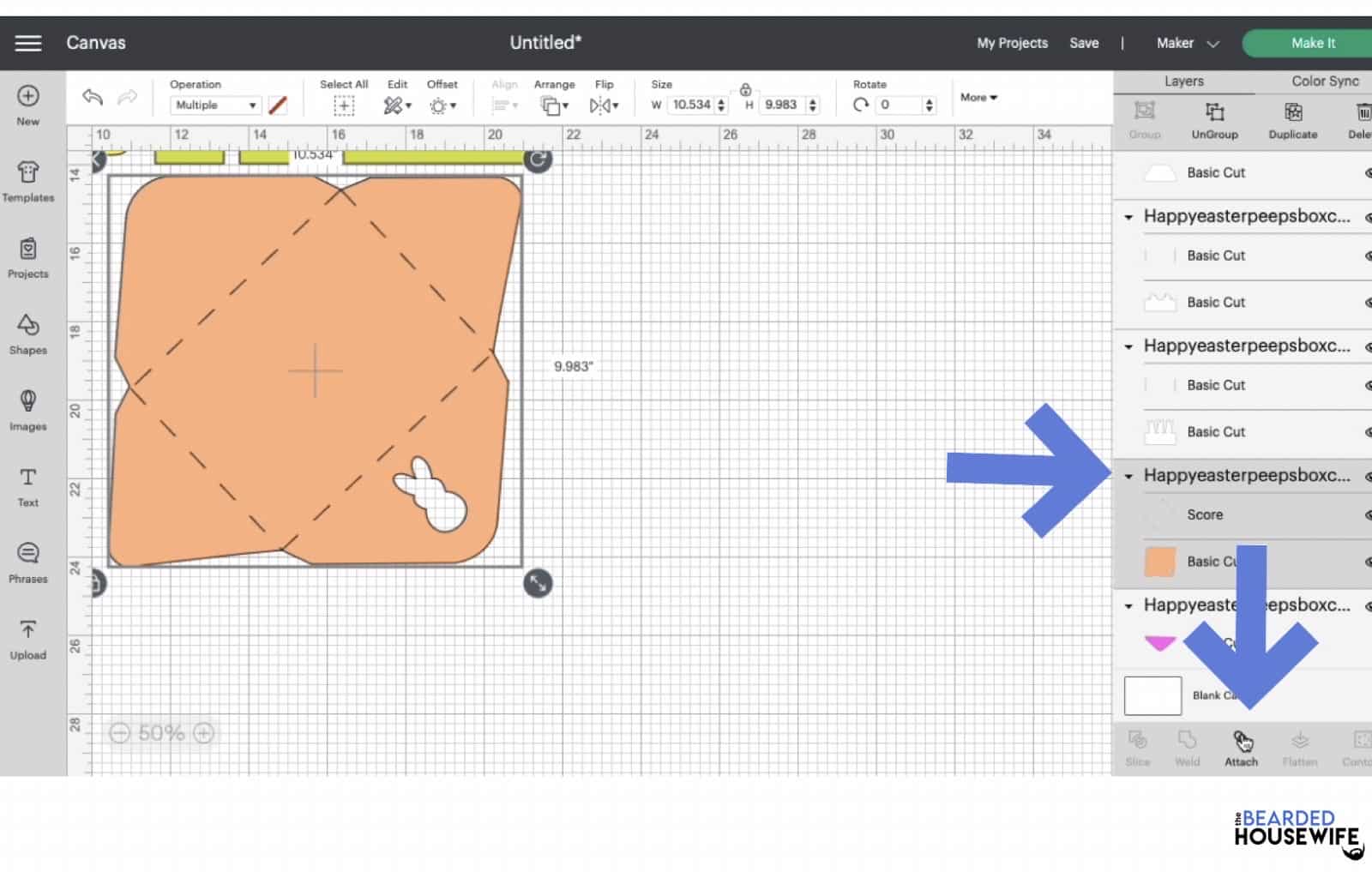 highlight the group and attach