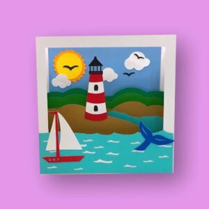 284. Lighthouse Shadow Box Card