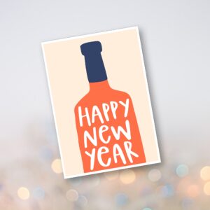 502. Wine Bottle New Year Card
