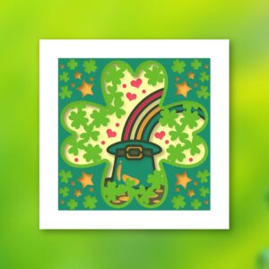 562. Lucky Shamrock Shadow Box
