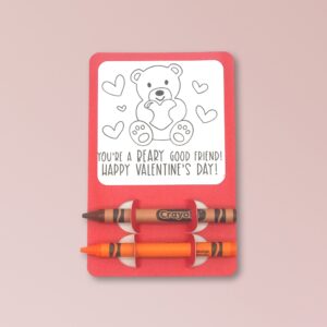 Teddy Bear Valentine Coloring Card