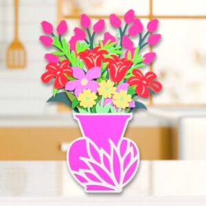 168. Layered Flowers in Vase