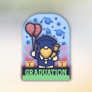 174. Graduation Gnome Box Card