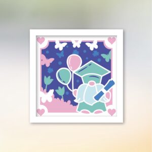 184. Gnome Graduation Shadow Box 2