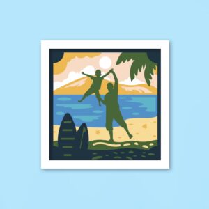 723. Dad and Me on the Beach Shadow Box