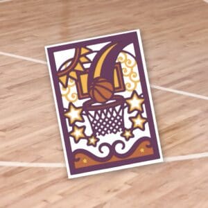 703. Basketball Layered Card