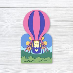 252. Hot Air Balloon Box Card