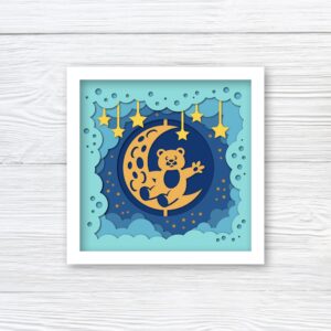 232. Baby Teddy Bear Shadow Box