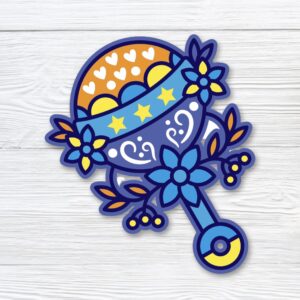 227. Baby Rattle Layered Paper Craft