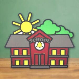 315. Schoolhouse Layered Paper Craft
