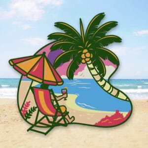313. On the Beach Layered Paper Craft