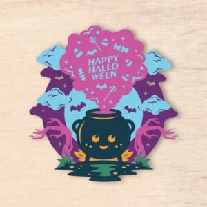 338. Witches Cauldron Layered Paper Craft