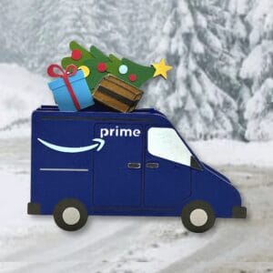 458. Christmas Amazon Truck Box Card