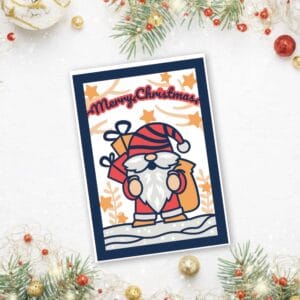 476. Santa Gnome Layered Card