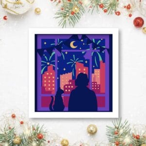 493. New Year Window Shadow Box