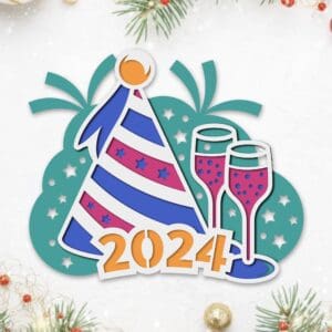 492. New Year 2024 Layered Paper Craft