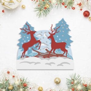 472. Christmas Reindeer Box Card