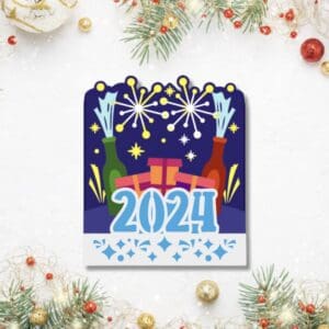 490. New Year 2024 Box Card