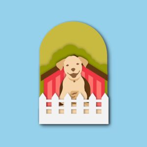 521. Dog and His House Box Card