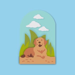 522. Dog in the Grass Box Card