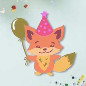 531. Birthday Fox Layered Paper Craft
