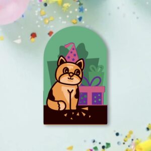 527. Birthday Presents and Kitty Box Card