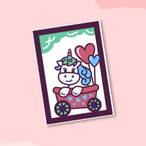 541. Unicorn Love Layered Card