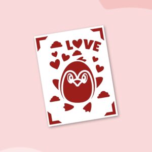 544. Valentine Penguin Insert Card