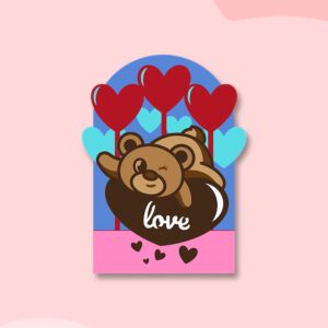 543. Winking Teddy Bear Box Card