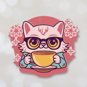 569. Kitty Coffee Layered Paper Craft