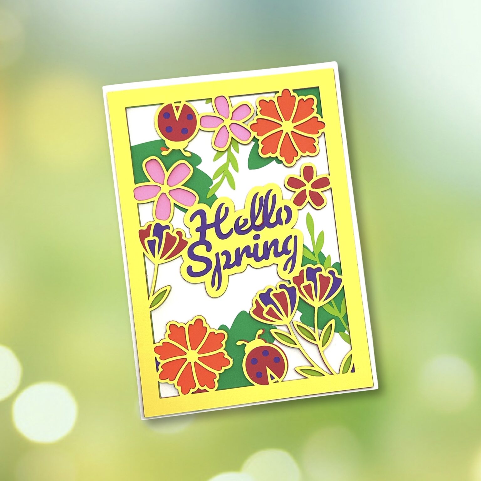Printable Card For Spring How to Make Cute Layered Cards for Springtime - The Bearded Housewife