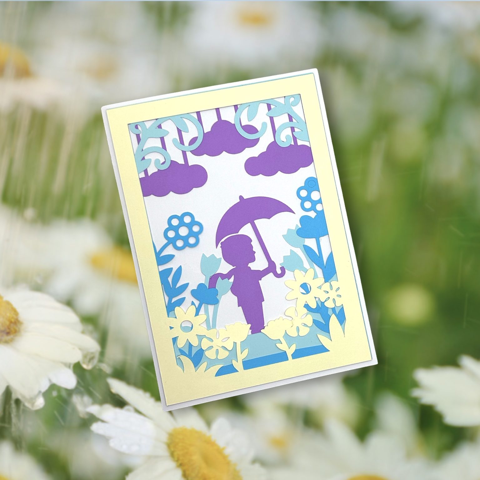 How to Make Adorable Layered Cards for Rainy Spring Days - The Bearded ...