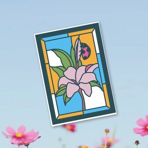 614. Flowers and Ladybug Layered Card
