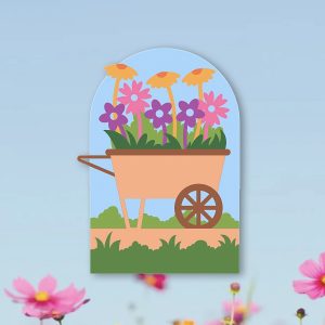 621. Barrel of Flowers Box Card