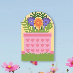 622. Basket of Flowers Box Card