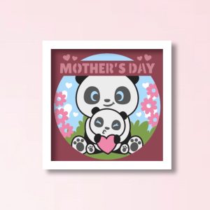680. Mother's Day Panda Shadow Box