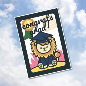 736. Congrats Grad Lion Layered Card