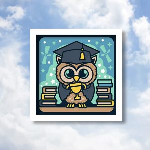 738. Graduation Owl Shadow Box