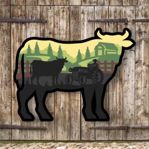 758. Cow Layered Paper Craft