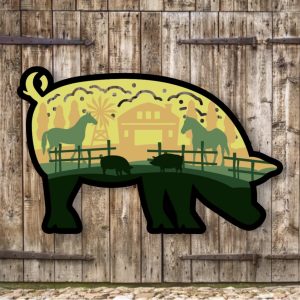 760. Pig Layered Paper Craft