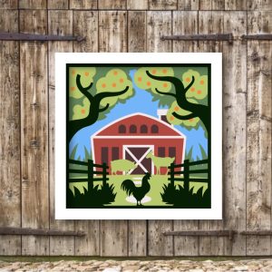 753. Apples By The Barn Shadow Box
